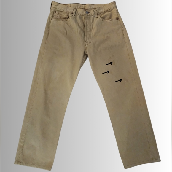 Vintage x 90s “made in USA” 501 Levi Red Tab Tan Jean - Picture 5 of 10